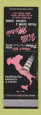 Matchbook Cover - Villa Maria Italian New York City WEAR