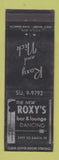 Matchbook Cover - Roxy's Bar Lounge Denver Colorado WORN