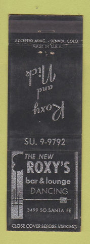 Matchbook Cover - Roxy's Bar Lounge Denver Colorado WORN