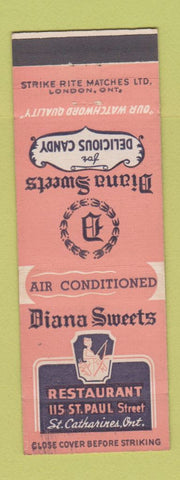 Matchbook Cover - Diana Sweets Restaurant Candy St Catharines ON