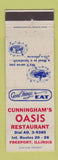 Matchbook Cover - Cunningham's Oasis Restaurant Freeport IL WEAR