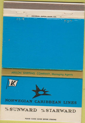 Matchbook Cover - Norwegian Caribbean Lines shipping cruises 40 Strike