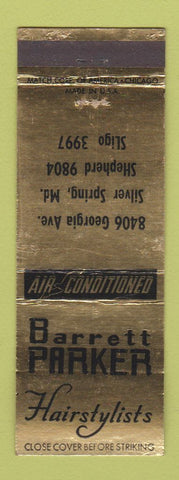 Matchbook Cover - Barrett Parker Hair Salon Silver Spring MD WEAR