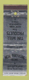 Matchbook Cover - Metal Purchasing Tin Mill Products New York City WEAR