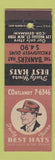 Matchbook Cover - Best Hats Bankers Hat New York City