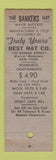 Matchbook Cover - Best Hats Bankers Hat New York City