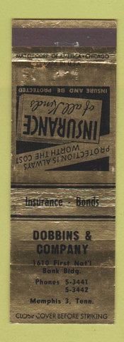 Matchbook Cover - Dobbins & Company Insurance Memphis TN WEAR