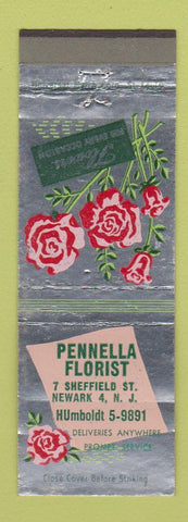 Matchbook Cover - Pennella Florist Flowers Newark NJ