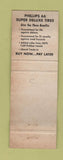 Matchbook Cover - Phillips 66 gas Tires Lawrence Oil Key West Homestead FL WEAR