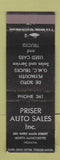 Matchbook Cover - Priser DeSoto Plymouth GMC North Manchester IN WEAR