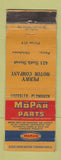 Matchbook Cover - MoPar Auto Parts Perry Chrysler Plymouth Perry OK WORN