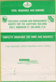 Matchbook Cover - Fletcher Bryan Hampton Insurance Orlando FL 40 Strike
