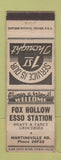 Matchbook Cover - Fox Hollow Esso oil gas  WEAR