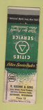 Matchbook Cover - Cities oil gas R Kuehne Seymour WI low phone # WORN