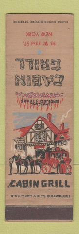 Matchbook Cover - Cabin Grill New York City