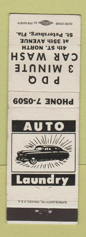 Matchbook Cover - PDQ Car Wash St Petersburg FL