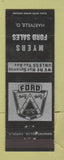Matchbook Cover - Myers Ford Sales Hartville OH WEAR