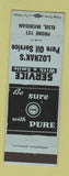 Matchbook Cover - Loznak's Pure oil gas Elsie MI low phone #