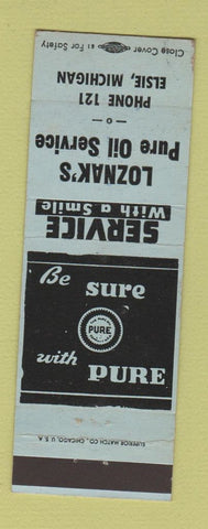 Matchbook Cover - Loznak's Pure oil gas Elsie MI low phone #