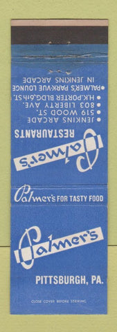 Matchbook Cover - Palmer's Restaurants Pittsburgh PA WEAR