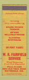 Matchbook Cover - WR Fairfield oil gas Briggs Stratton Waynedale IN DuPont Paint