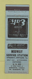 Matchbook Cover - Midway Gulf oil gas Strader's Whitacre VA