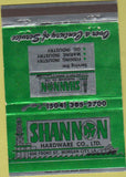 Matchbook Cover - Shannon Hardware Co Morgan City LA 40 Strike