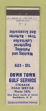 Matchbook Cover - Down Town Gulf oil gas Goldsboro NC WEAR
