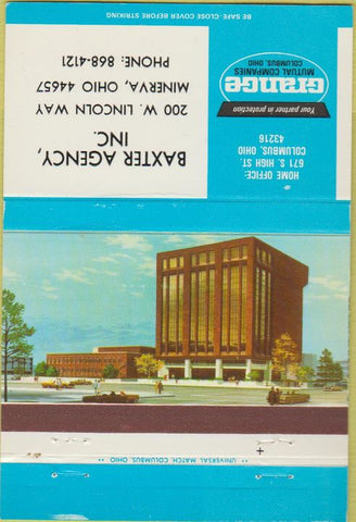 Matchbook Cover - Baxter Agency Insurance Minerva OH 40 Strike