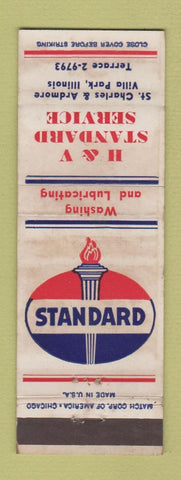 Matchbook Cover - Standard oil gas H&V Villa Park IL WORN
