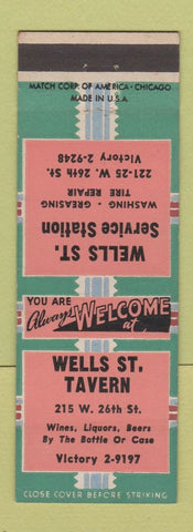Matchbook Cover - Wells St Tavern oil gas Chicago? IL