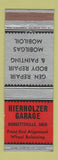 Matchbook Cover - Hierholzer Garage Burkettsville OH Mobil oil gas