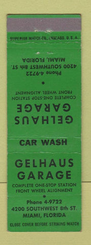 Matchbook Cover - Gelhaus Garage Miami FL