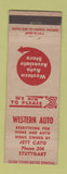 Matchbook Cover - Western Auto Parts Stuttgart AR