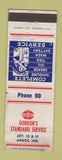 Matchbook Cover - Gordon's Standard oil gas Argos IN WEAR
