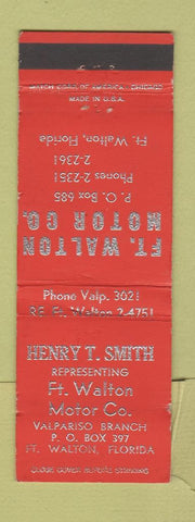 Matchbook Cover - Fort Walton Motor Company FL WEAR