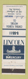Matchbook Cover - Central Florida Motors Lincoln Mercury Orlando FL WEAR