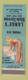 Matchbook Cover Lange's State Service oil gas Crystal Lake IL low phone # pinup