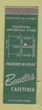 Matchbook Cover - Beadle's Cafeteria Pasadena CA GREEN