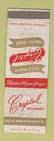 Matchbook Cover - Crystal Restaurant Reading PA #1