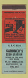 Matchbook Cover - Gardner's Esso oil gas Martinsville VA