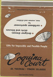 Matchbook Cover - Coquina Court St Thomas Virgin Islands 40 Strike