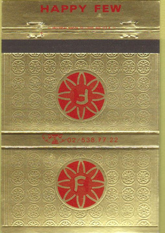 Matchbook Cover - Happy Few Brusells Bruxelles 40 Strike