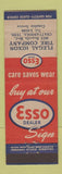 Matchbook Cover - Esso oil gas Flegal Hixon Chattanooga TN tires