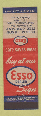 Matchbook Cover - Esso oil gas Flegal Hixon Chattanooga TN tires