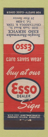 Matchbook Cover - Esso oil gas Scogin Shewmake Chattanooga TN