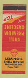 Matchbook Cover - Shell oil gas Leming's Brookston IN