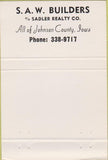 Matchbook Cover - Wasau Homes Quality WI 40 Strike