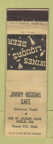 Matchbook Cover - Jimmy Higgins Cafe Philadelphia PA WEAR