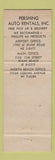 Matchbook Cover - Phillips 66 oil gas Miami FL Auto Car Rentals Pershing